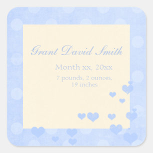 Carré Nouveau Faire-part bébé garçon Sticker