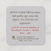 Carré Oeufs frais sur boîte d'oeuf Carte de visite gris (Dos)