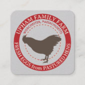 Carré Oeufs frais sur boîte d'oeuf Carte de visite gris (Devant)