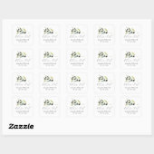 Carré Olive Oil Wedding Favors Sticker (Feuille)