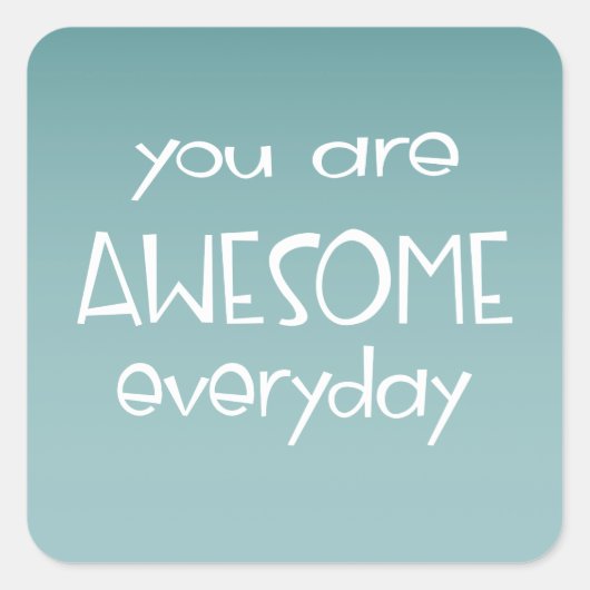 Carré Ombre Turquoise génial | Sticker enseignant (Devant)