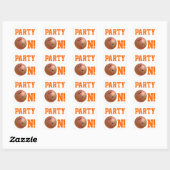 Carré Orange Bowling Ball Party sur Sticker (Feuille)