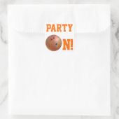 Carré Orange Bowling Ball Party sur Sticker (Sac)