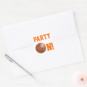 Carré Orange Bowling Ball Party sur Sticker (Enveloppe)