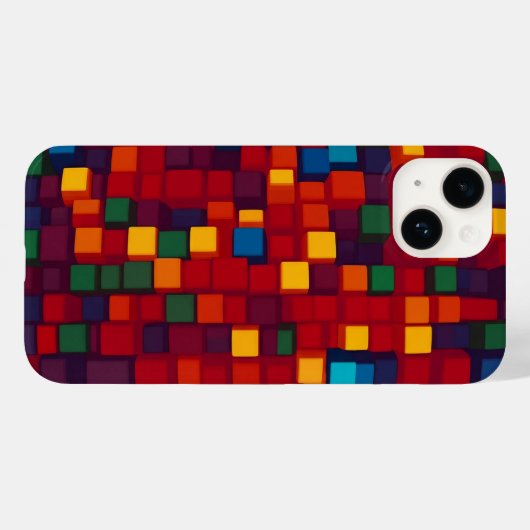 Carré ou Cube iPhone 14 Coque (Verso (horizontal))