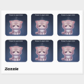 Carré Overthinking Cat Sticker – Cute Mood (Feuille)
