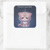 Carré Overthinking Cat Sticker – Cute Mood (Sac)