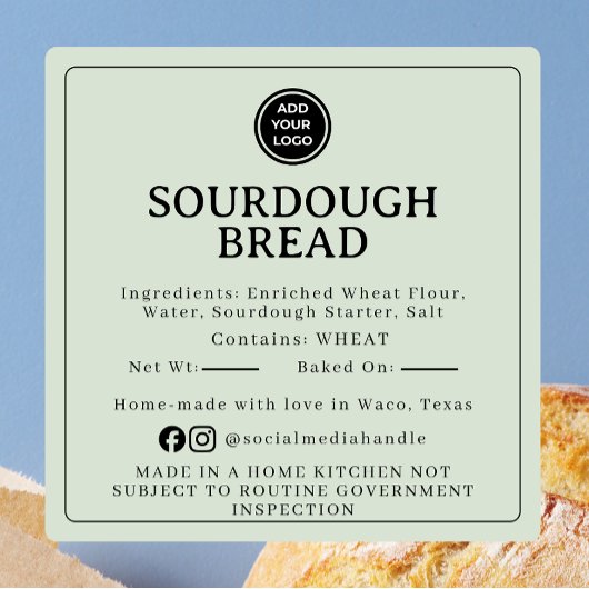 Carré Pale Sage Sourdough Ingredient Cottage Sticker