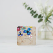 Carré Pansies Carte de visite unique (Debout devant)