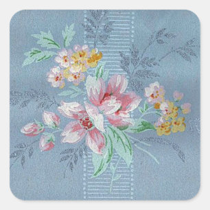 Carré Papier peint Vintage bleu - Sticker