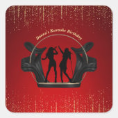 Carré Partition musicale moderne Karaoke Sticker d'anniv (Devant)