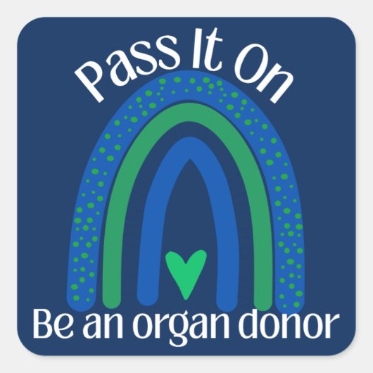 Carré Pass It On Organ Donor Awareness Sticker (Devant)