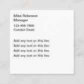 Carré Paysage Moderne Carte de visite coloré (Dos)