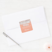 Carré Peach and Silver Party Sticker for Favors (Enveloppe)