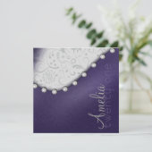 Carré Pearl Invitation d'anniversaire (Debout devant)