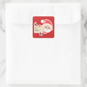 Carré Peeking Santa Christmas Gift Sticker (Sac)