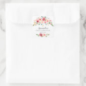 Carré Peonies Rose Floral First Communion Sticker (Sac)