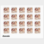 Carré Père Noël et bébé - Sticker (Feuille)