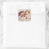Carré Père Noël et bébé - Sticker (Sac)