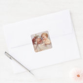 Carré Père Noël et bébé - Sticker (Enveloppe)