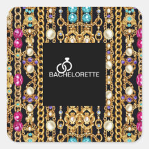 Carré perles chaîne autocollants carrés.