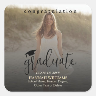 Carré Personalized Graduation Sticker – Name and Photo
