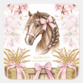Carré Personalized Horse Sticker – Blush Pink (Devant)