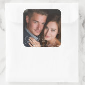 Carré Personalized Photo & Custom Text Wedding Sticker (Sac)