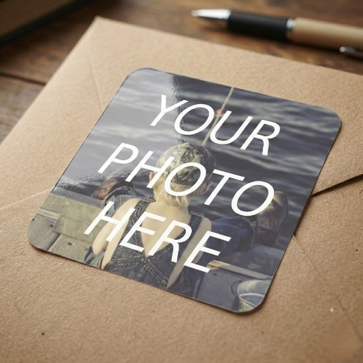 Carré Personalized Square Photo Sticker Sheet