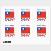 Carré Personalized Taiwan Flag Label Sticker (Feuille)
