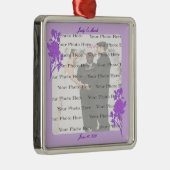 Carré personnalisé Fleur pourpre Ornement Argent (Droite)