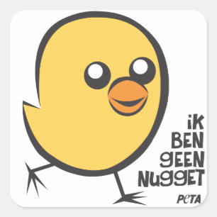 Carré PETA Je ne suis pas un nugget sticker