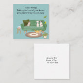 Carré Petit animal de compagnie et Carte de visite assis (Devant / Derrière)