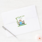 Carré Petit singe dans un bébé garçon Sticker Merci (Enveloppe)