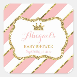 Carré Petit Sticker Princesse, Rose, Parties scintillant