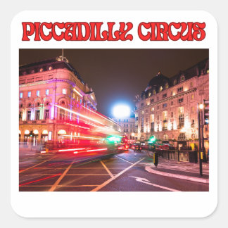 Carré Piccadilly Circus Square Sticker White Background