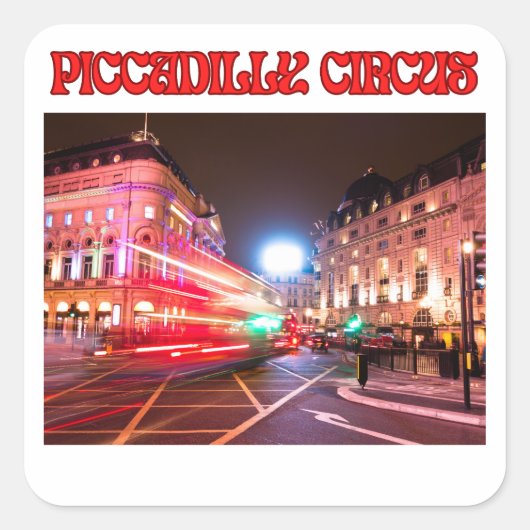 Carré Piccadilly Circus Square Sticker White Background (Devant)