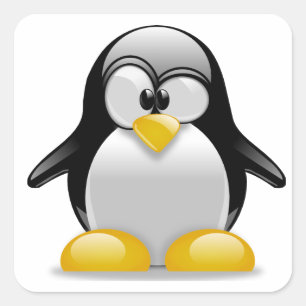 Carré Pingouin mignon dans un Sticker Tux