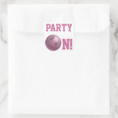 Carré Pink Bowling Ball Party sur Sticker (Sac)