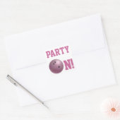 Carré Pink Bowling Ball Party sur Sticker (Enveloppe)