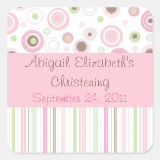 Carré Pink Brown Sweet Girl Polka Dot Favoriser Sticker