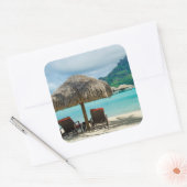 Carré Plage sur Bora Bora sticker (Enveloppe)