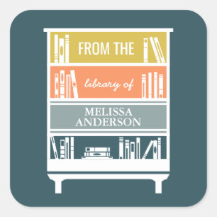 Carré Plaque De Livraison De La Bibliothèque Des Sticker