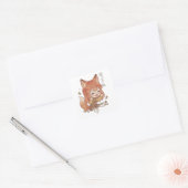Carré Playful Fox Kit in Autumn Hue Sticker (Enveloppe)