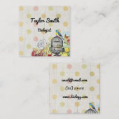 Carré pointille le carte de visite moderne d'oiseau (Devant / Derrière)