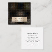 Carré Points modernes Noir Gold (Imitat) Carte de visite (Devant / Derrière)