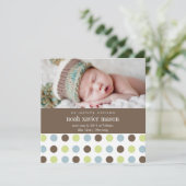 Carré Polkadot | Faire-part de naissance (Debout devant)