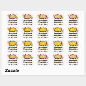 Carré Pop Art Wedding Favoriser Sticker (Feuille)