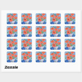 Carré Poppies Dans Sticker Vase (Feuille)