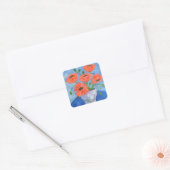 Carré Poppies Dans Sticker Vase (Enveloppe)